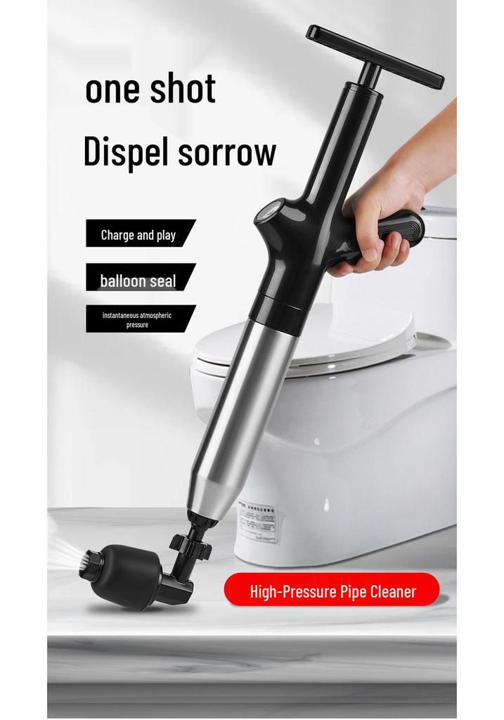 One-Shot Drain Unblocker for Toilets, Sewers, and Kitchen Floors