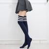 Three bars thigh socks summer women's cotton thin striped socks student socks performance socks knee socks JK socks