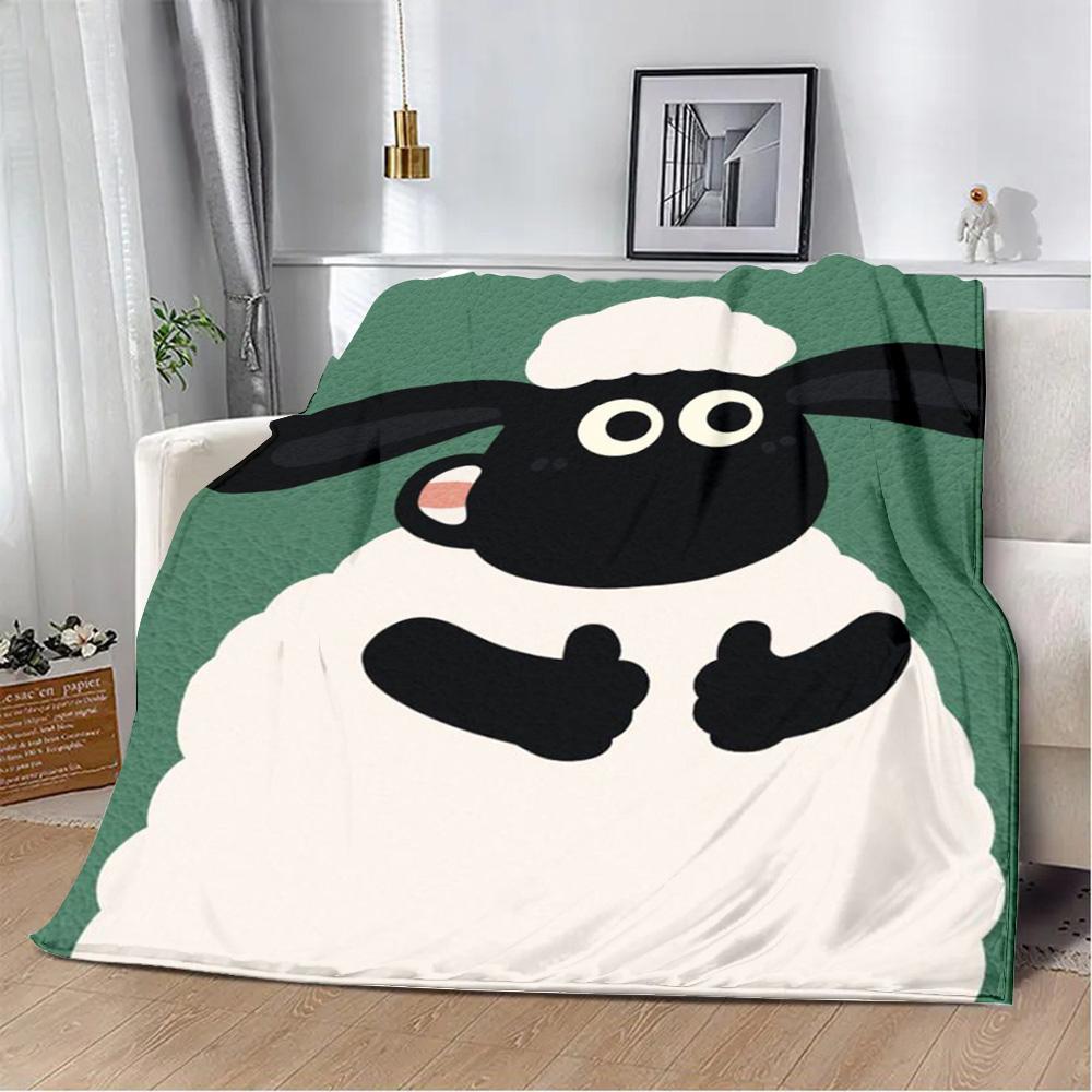 

Cartoon the Sheeps Printed Blanket Picnic Blankets Warm Blanket Soft and S-shauns Comfortable Blanket Home Travel Birthday Gift 30x40in