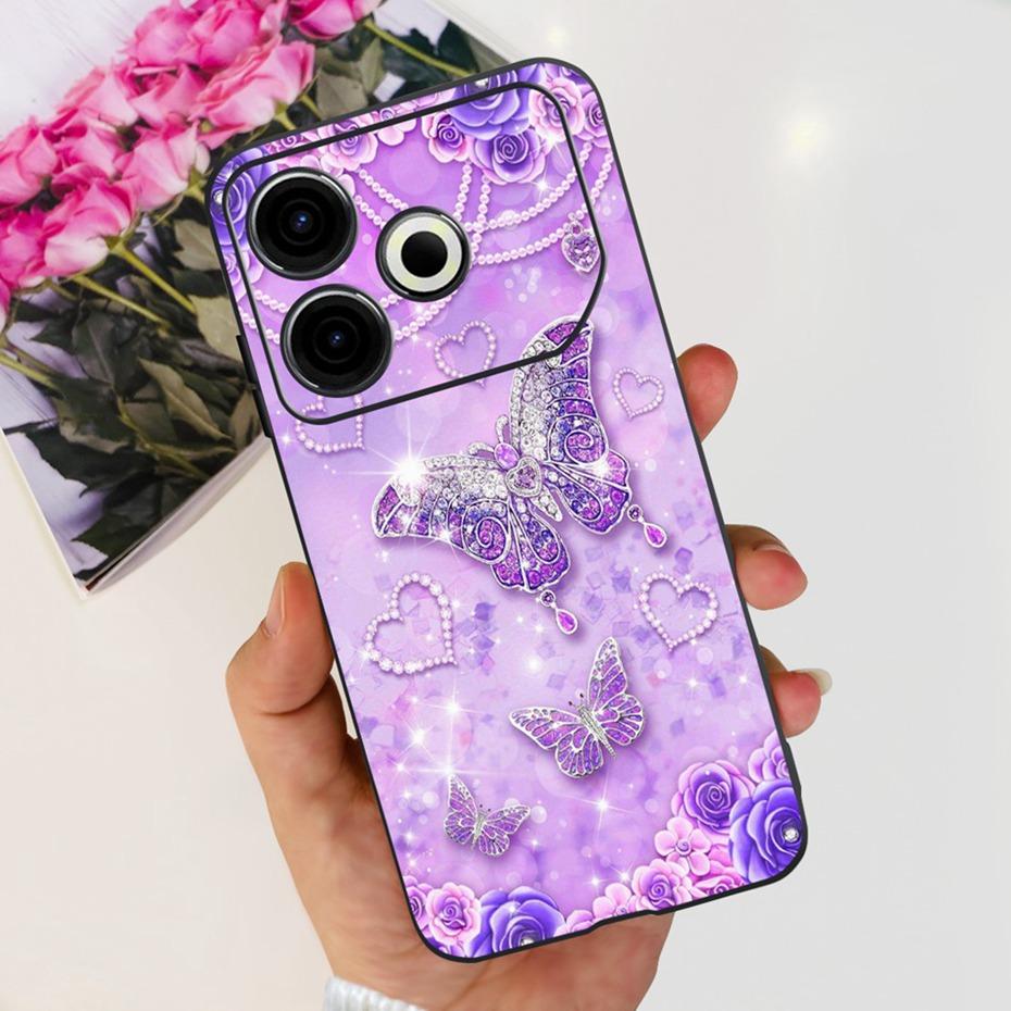 2024 Fashion Case For Tecno Pova 6 Neo Black Silicone Soft TPU Back Cover For Tecno Pova 6Neo 4G Phone Cases
