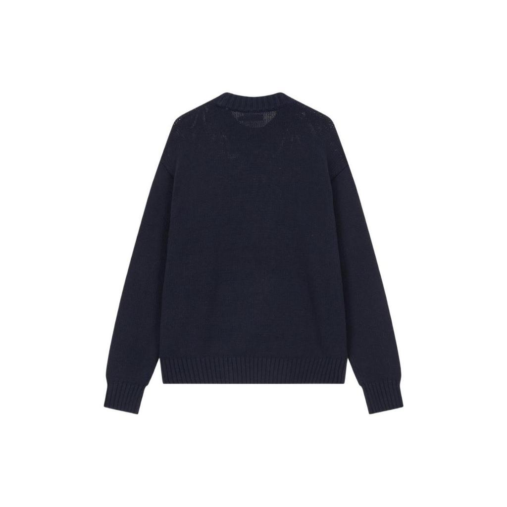 Calvin Klein FW22 Embroidered Logo Crewneck Sweater Men Sweater Navy 40JM331-CEF
