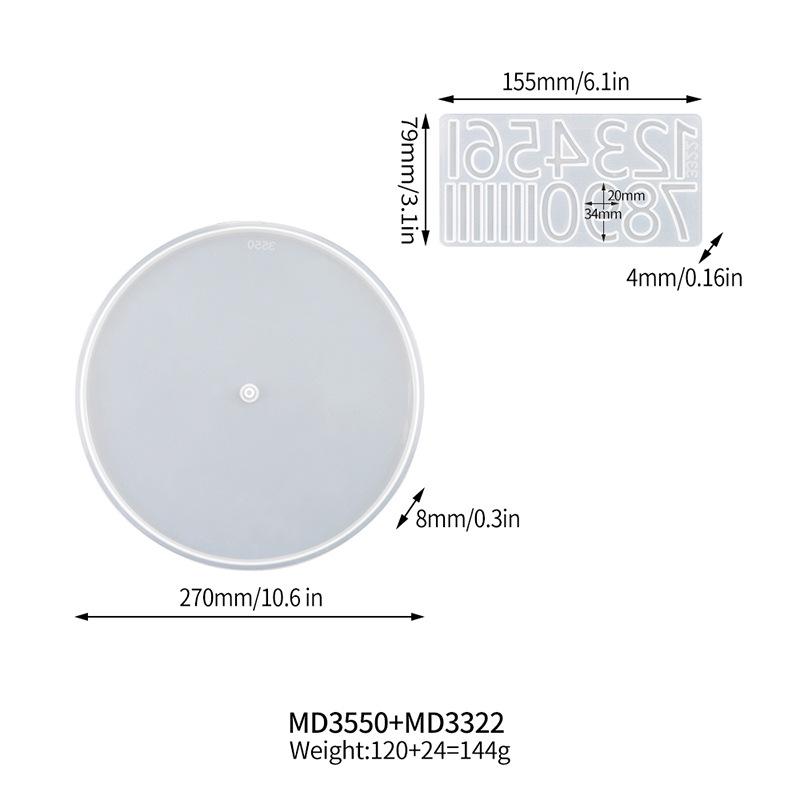 DIY Kulaté hodiny Silikonová forma s římskými číslicemi