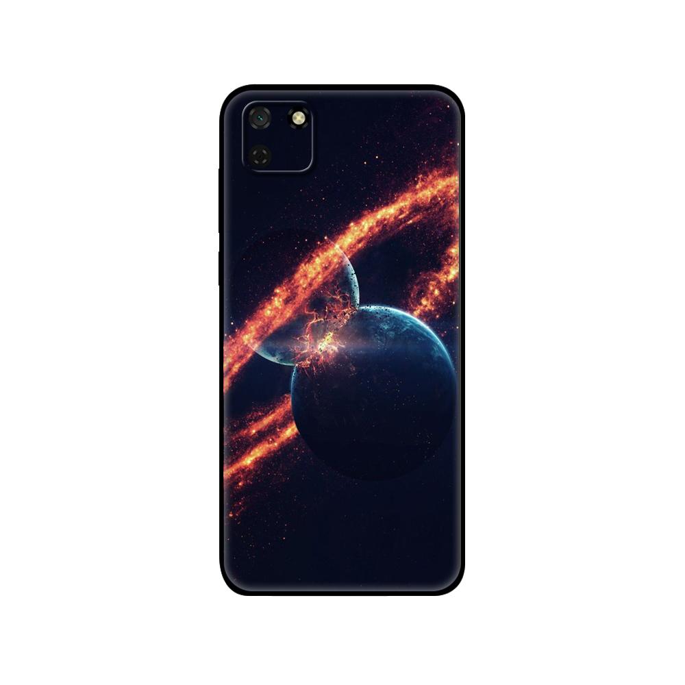 Black Tpu Case For Huawei Y9S Y6S Y8S Y5P Y7P Y8P Case For Huawei Y5 Lite Y6 Cover Sky Space Planet Moon Stars Unique Design