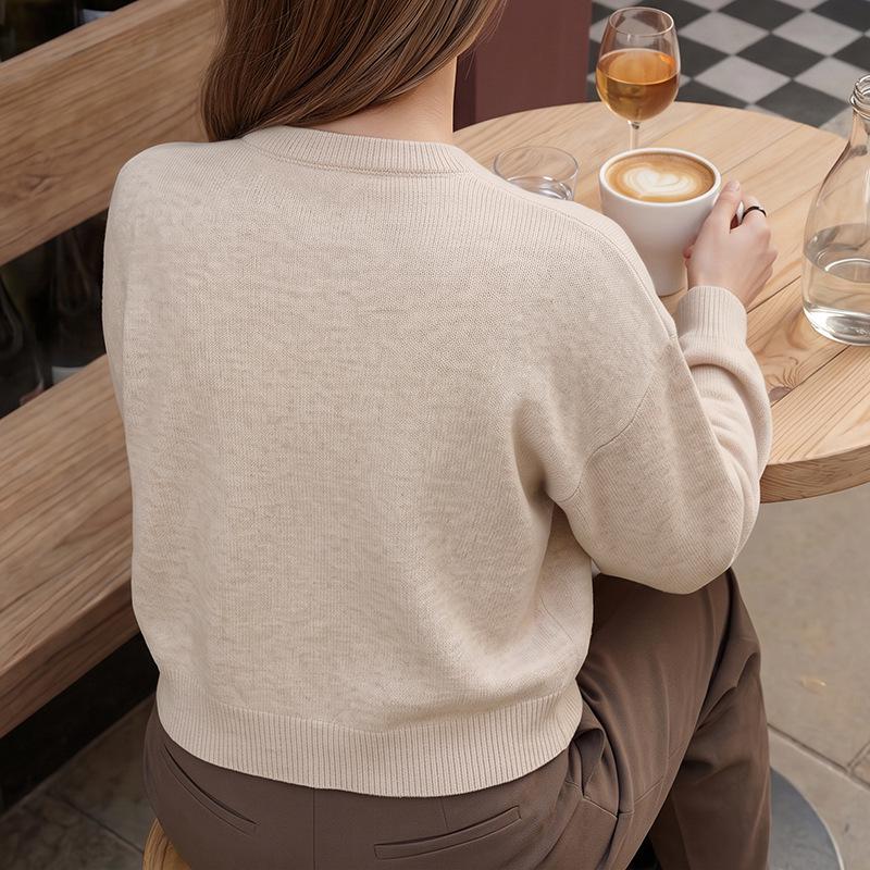 2026 Autumn/Winter Loose Pipa Button Long Sleeve Sweater with European-American Style