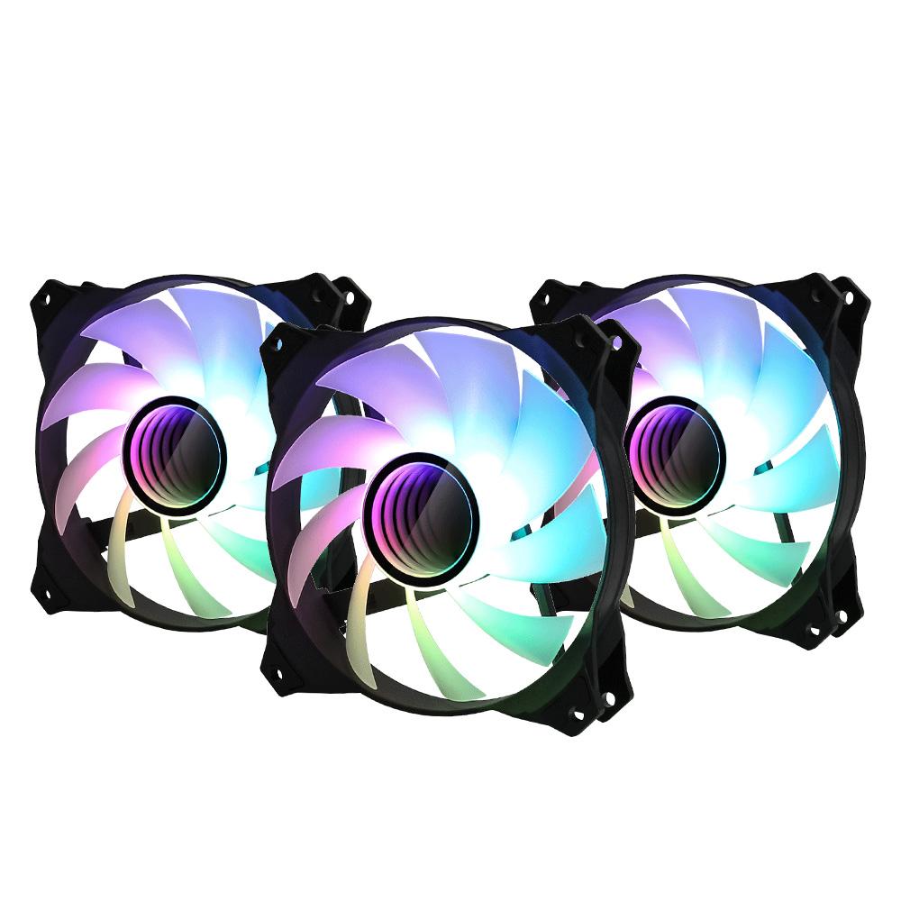 Zalman Sada 3 Ks Ventilátorů ZM-IF120 / 120mm / ARGB / 3-pin / Bíločerný