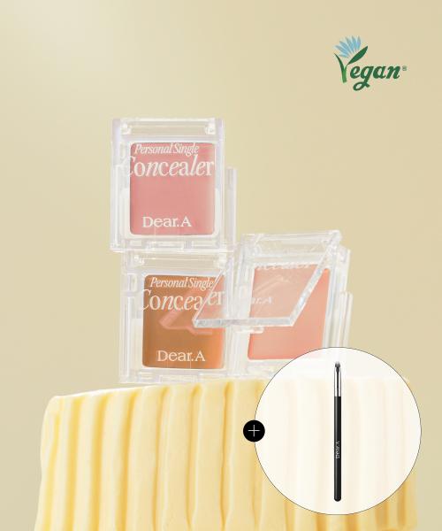 Deara [duo Set] Personal Single Concealer 10 Colors  Free Brush 01 porcelain/01 porcelain