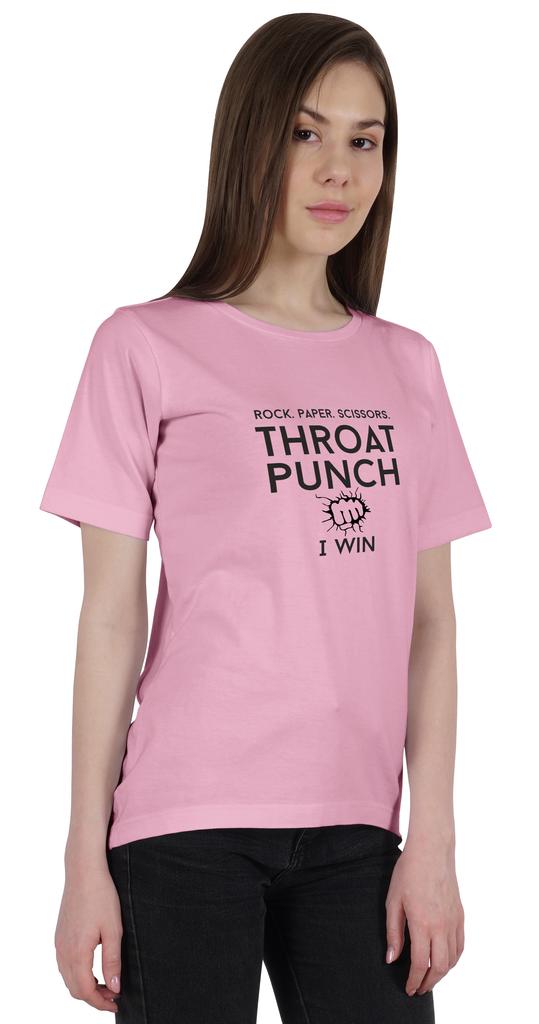 Inkmeso Tee For Womens    Rock. Paper. Scissors. Throat Punch I Win   Funny 80s 90s Retro Graphic