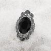 Big Oval Black Acrylic Rings Hollow Design Punk Accessories for Women Hyperbole Rings Hip Hop Daily Wear Party Jewelry