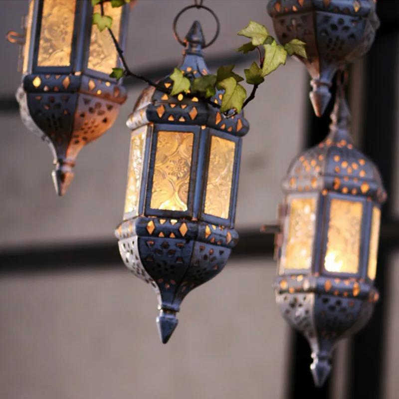 Metall Hul Lysestake Artikler Hvit Marokkansk Europeisk Lysestake Hengende Lykt Bryllupsdekor