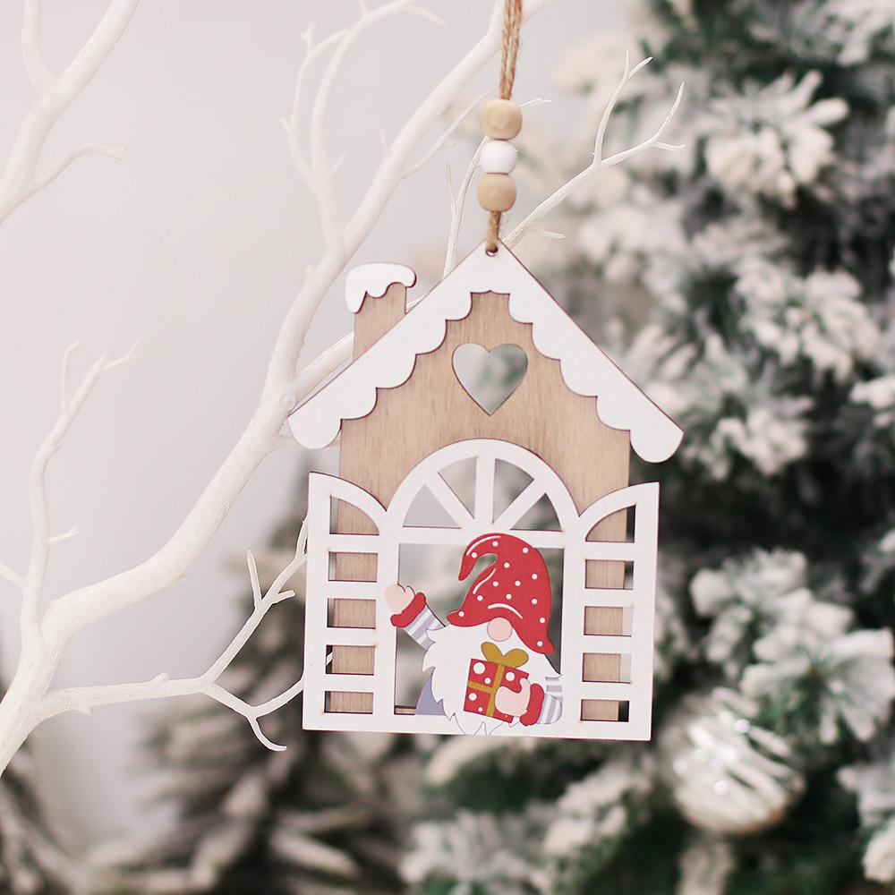 

Рождественский гном Деревянные подвески Рождественские елочные украшения Безликий гном Рождественские украшения для елочных гномов Подвесная кукла