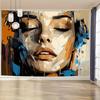 Colorful Graffiti Portrait Tapestry Perfect for Living Room Bedroom Office Decor Party Backdrops Ideal Creative Gift