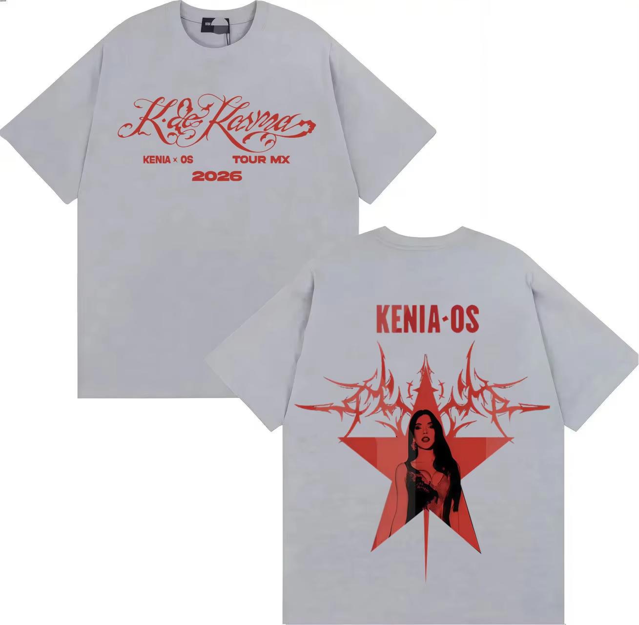 

Singer Kenia Os 2026 New Album Merch Tshrits Unisex Women Loose Tee Fans Casual Fashion Comfort Oversized Gothic Clothes Teenagers 4XL