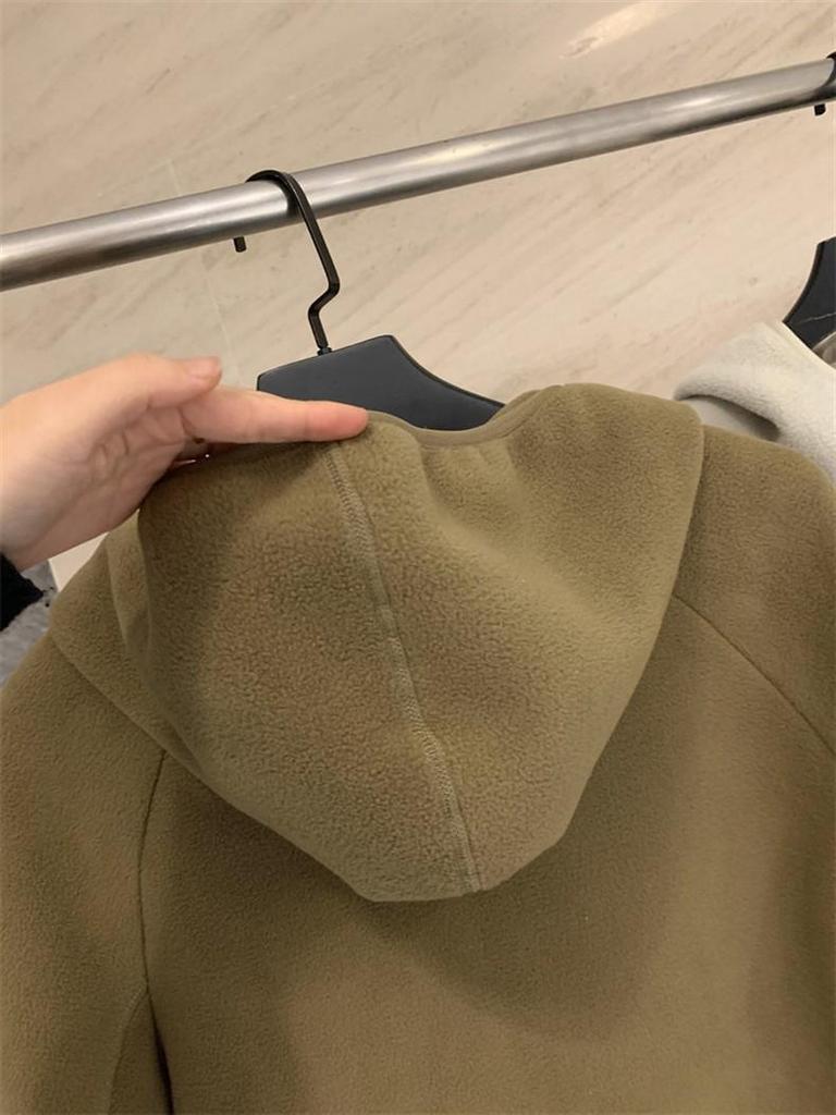 Men's 600G Double-Sided Fleece Hooded Jacket for Fall and Winter