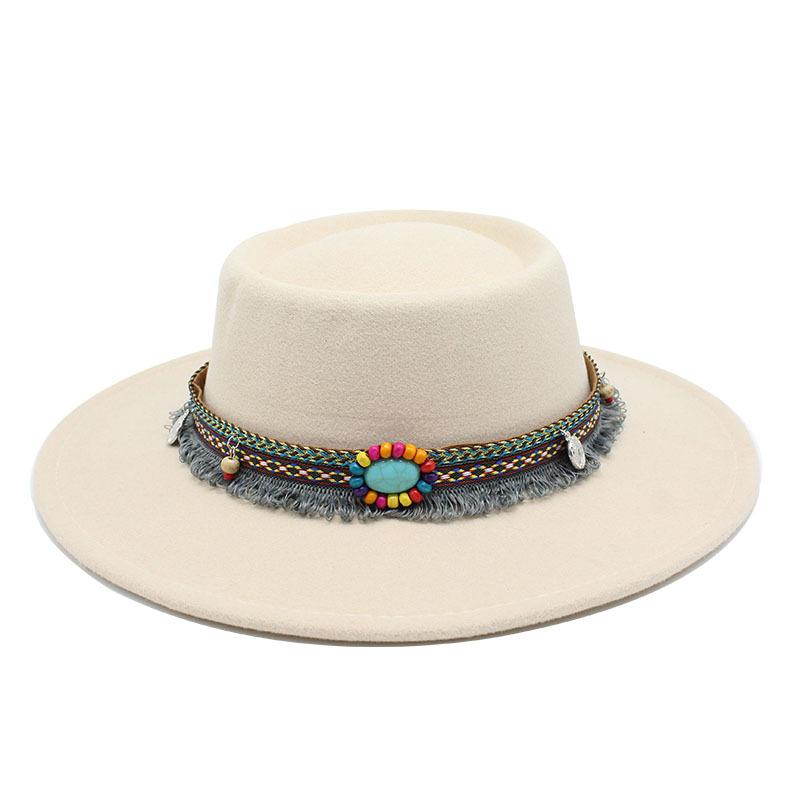 2022 Xiaohongshu Chain Dome Convex Top French Top Hat Style Felt Hat 8.5Cm