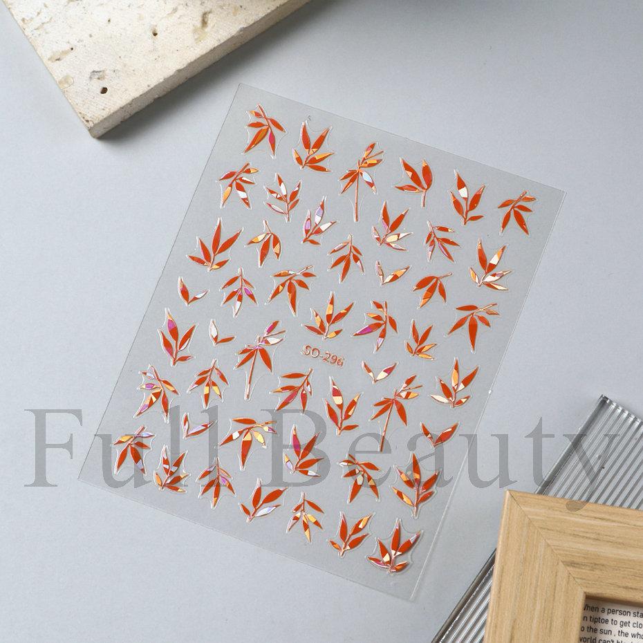 Nail Art Stickers Ins Chinese Style Cool Style Multi-color Bamboo Leaf Adhesive Nail Stickers
