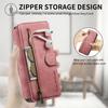 Luxury Zipper Cards Solt Wallet Leather Flip Case For iPhone 16 Pro Max 15 Plus 14 13 12 11 Ring Holder Purse Bag Cover Fundas