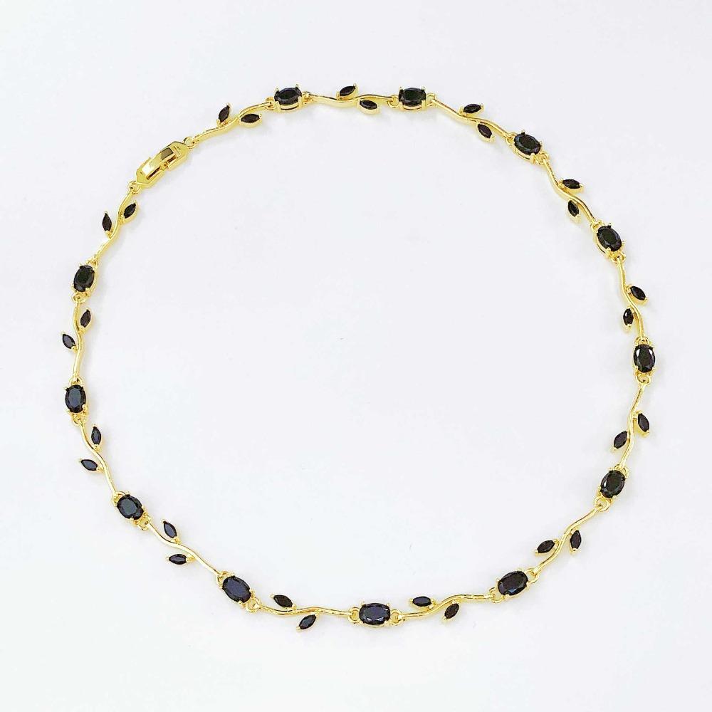 Multicolour Rose Flower Necklace Light Luxury Crystal Leaf Necklace Zircon Necklace Women Girls