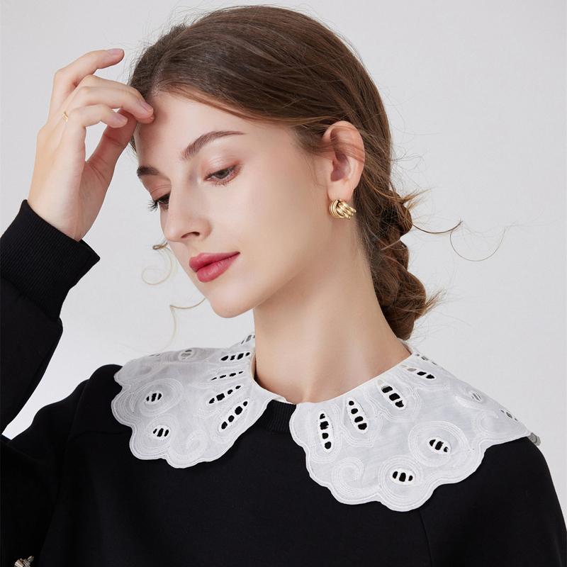 Hollow Doll Collar White Shirt Half Shirt Fake Collar Lady Casual Flower Decoration Collar Girls Detachable False Blouse Collar