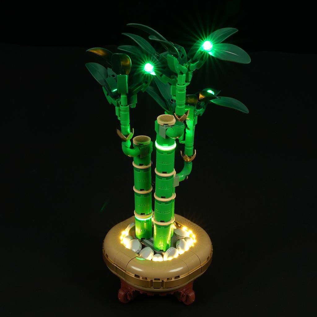 DIY LED Lighting Kit For LEGO The Botanical Collection 10344 Lucky Bamboo Building Block Toy Decoration Adjustable Lighting Accessories