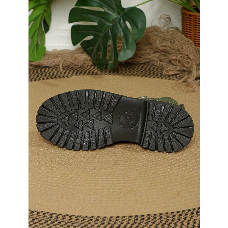 Round Toe Side Zipper Martin Boots 2025 Winter New Retro British Style Booties for Women