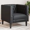 Vidaxl Chesterfield Armchair, Black, Upholstered In Faux Leather