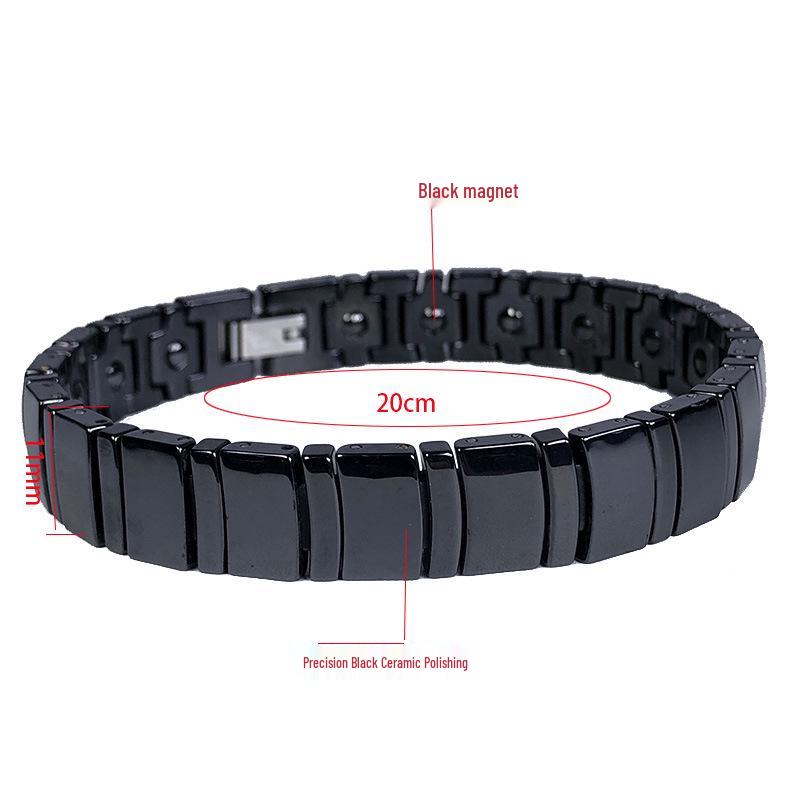 Schwarz-Weiß Keramik Magnetisches Herrenarmband - Weihnachtsgeschenk