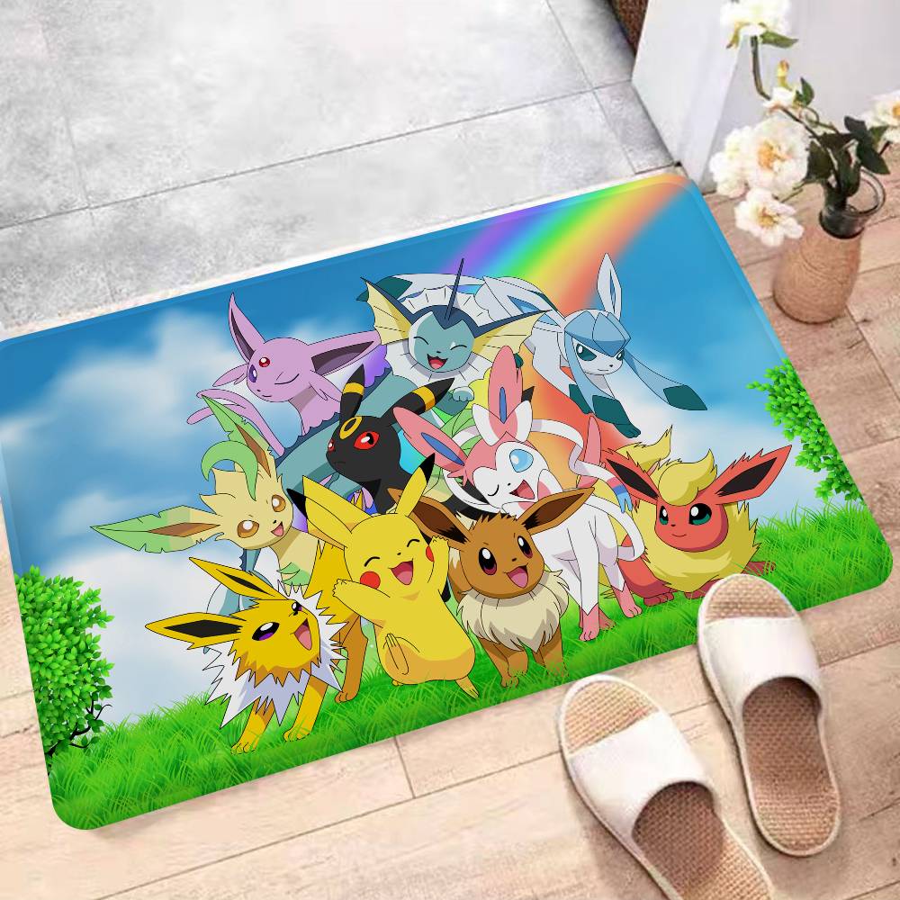 Cute P-Pokemones Anime Kitchen Mat Cheaper Anti-slip Modern Living Room Balcony Printed Modern Home Decor