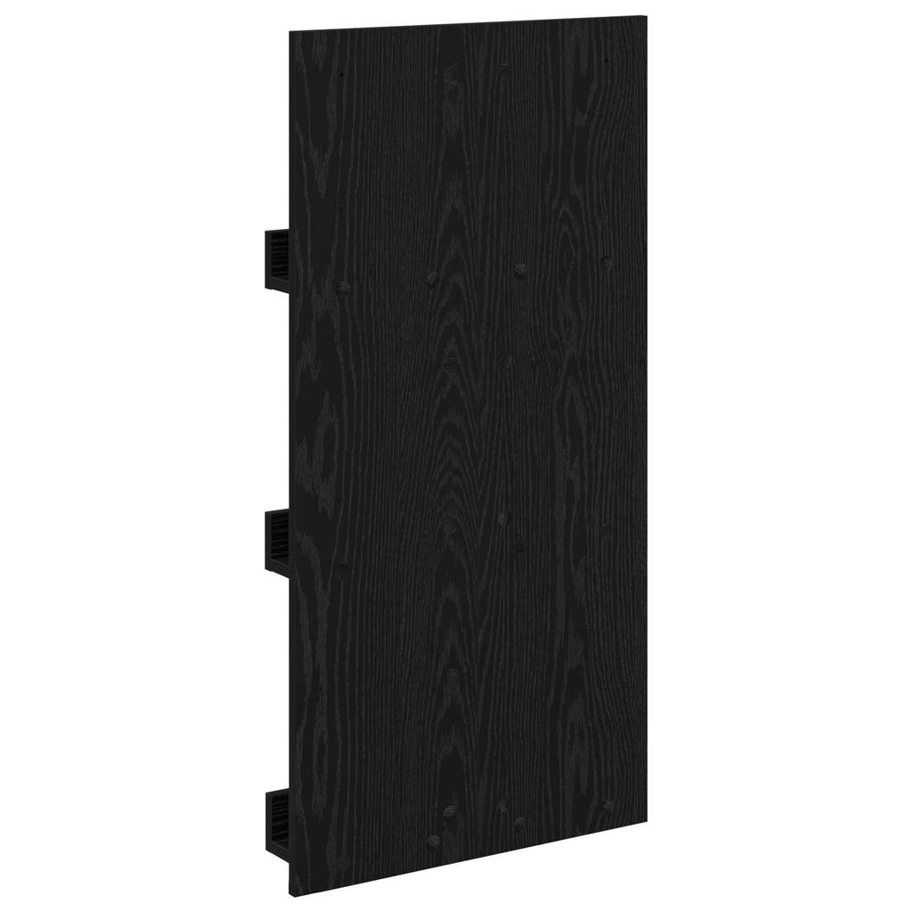 Magazine Rack with Shelf Black Oak Effect 51 x 11 x 102 cm
