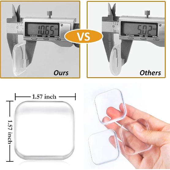 Door Stopper Wall Protector, Wall Shield Bumper Guard from Door Knobs,Sturdy Self Adhesive,Soft and Transparent,Washable Reble Shock Absorbent Gel