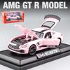 1/32 skala Benz AMG GTR Sportsbilmodell Lekebil Støpestøping Legering Bilmodell Trekk tilbake Kjøretøy Leker for småbarn Barn Gutter Jenter Gave