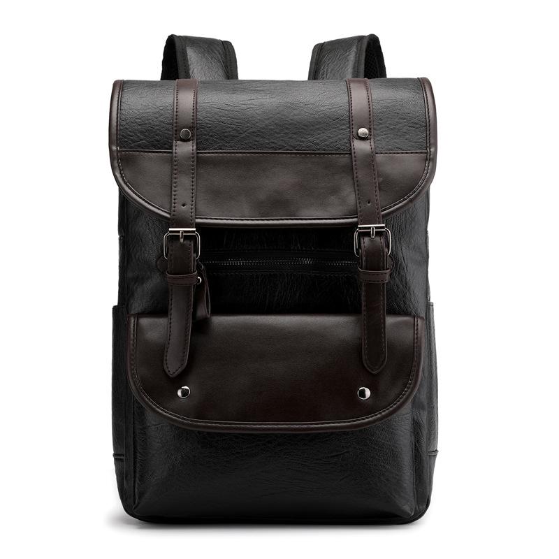 Men's Trendy Retro Backpack, Business Computer Backpack, Travel Large-capacity Waterproof Leather Backpack
