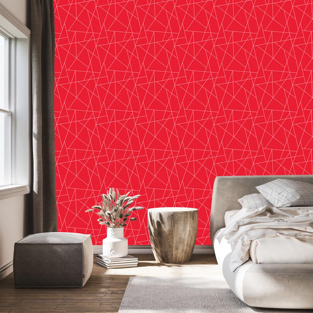Wallpaper Geometric pattern red, subtle detail 50x1000