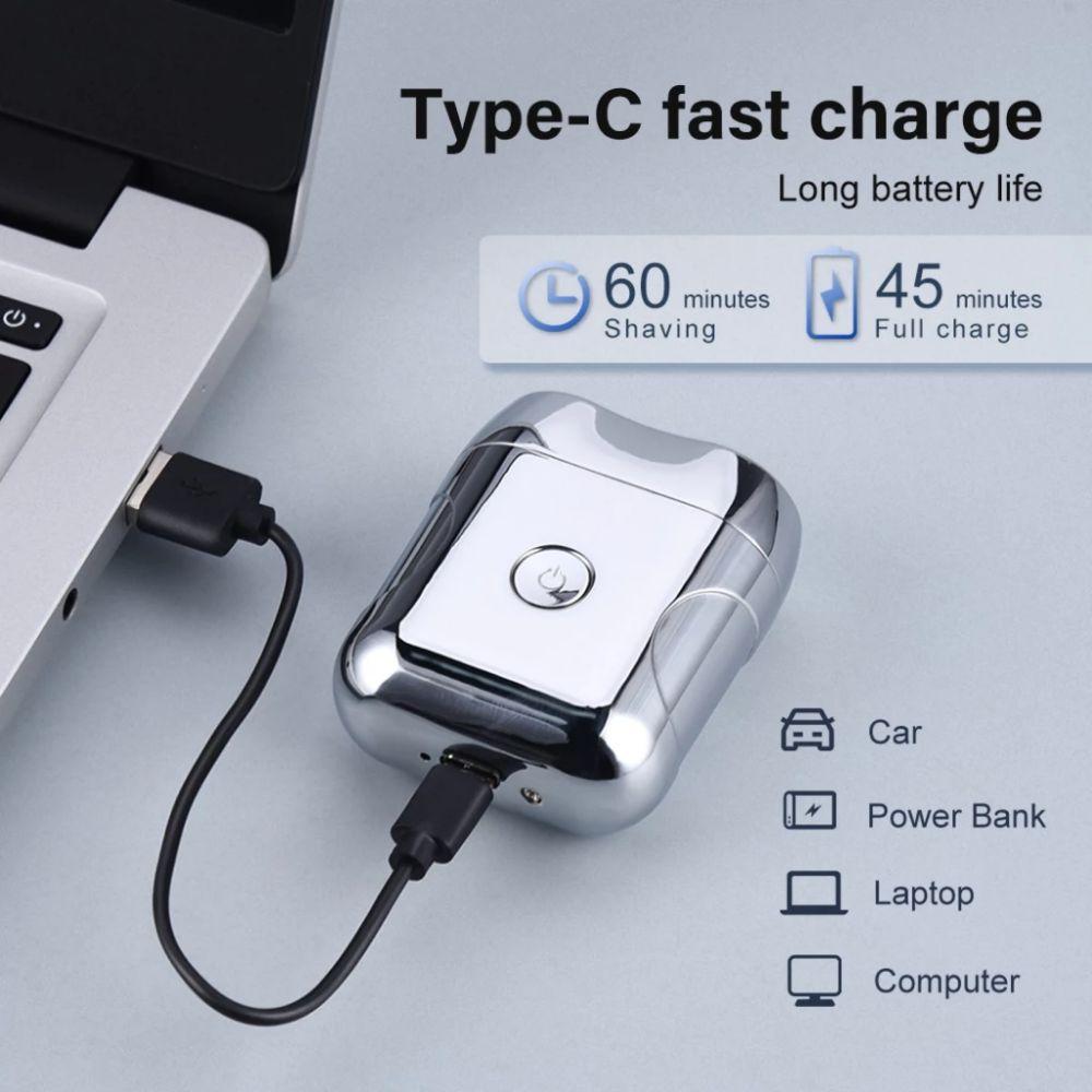 Ultra Clean Electric Shaver Digital Display Mini Shaving Portable Double Head Razor  Men