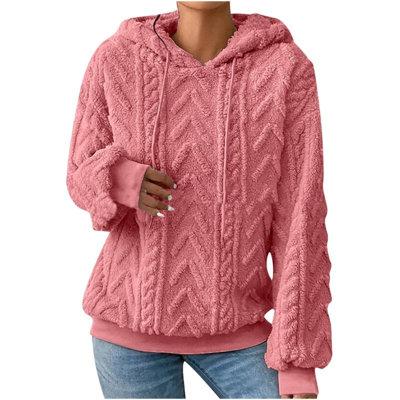 IHUASU Women's Fashion Casual Solid Color Print Long Sleeve Hooded Hoodies & Sweatshirts International design