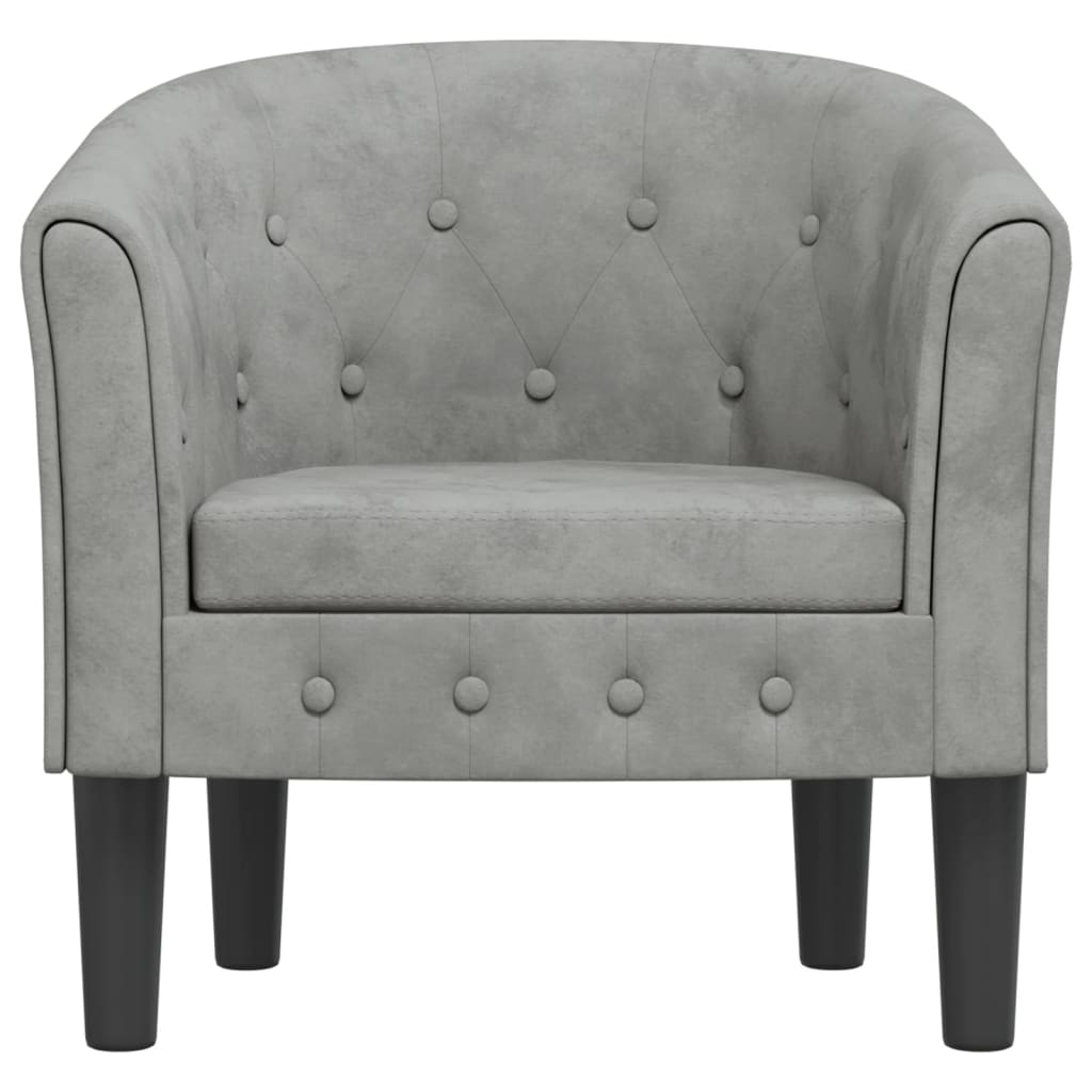 Club Chair Light Grey Velvet