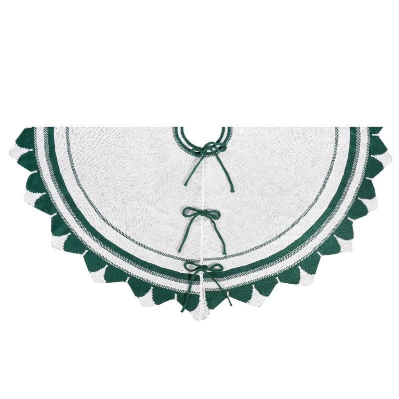 

Knitting Christmas Tree Skirt Tree Ground Cover 71cm with Button Fastening for Seasonal Holiday Festival Decors 1