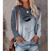 2025 Autumn & Winter Women's New Casual Crew Neck Long Sleeve Top 3D Retro Pattern