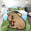 Schattige Cartoon Dekbed Kussensloop Capybara Beddengoed Set Volwassene Jongen Meisje Slaapkamer Decoratie Kindercadeau Enkel Dubbel Grote Maat