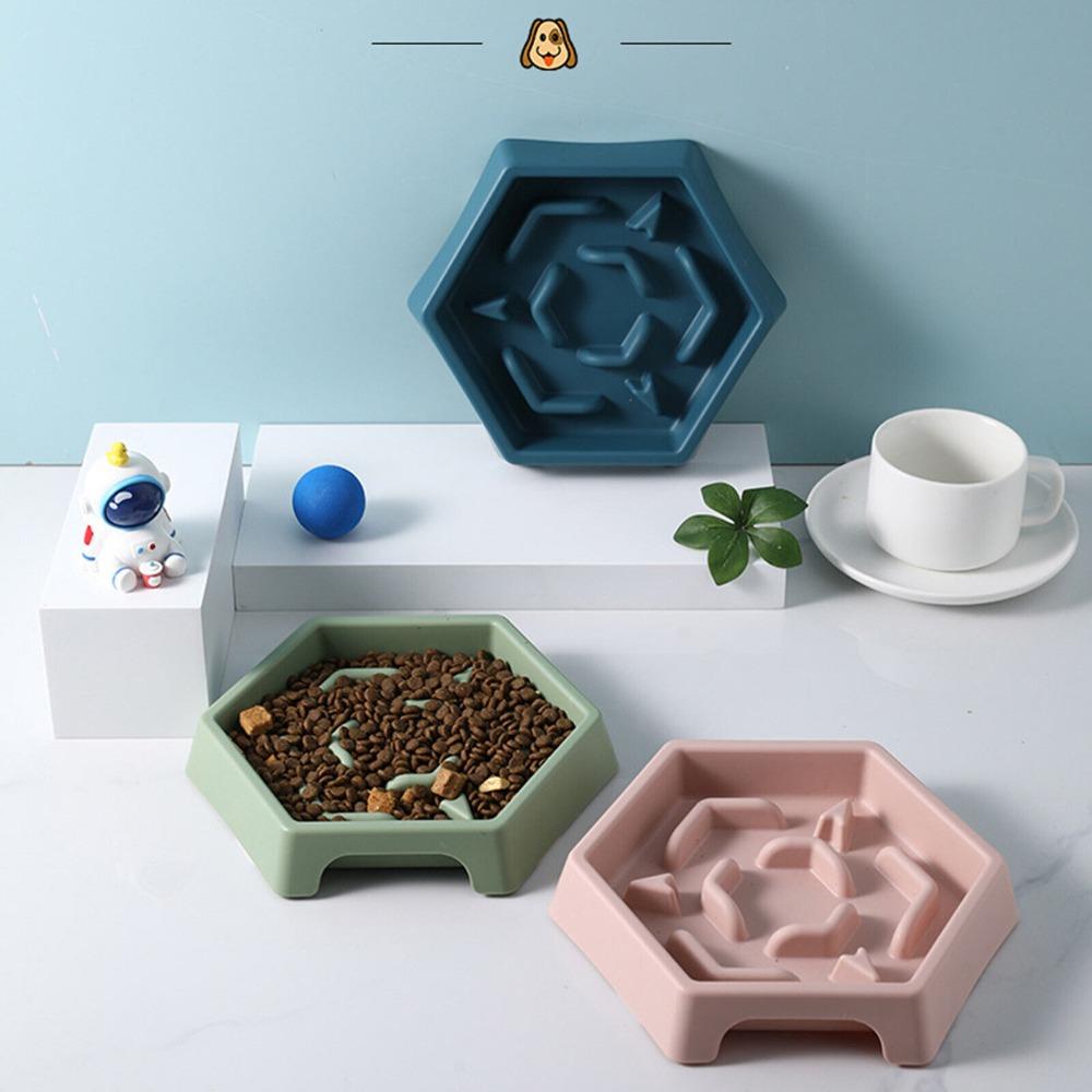 

Шестиугольная миска для медленного питания, округлость, принадлежности для кормления домашних животных, новая миска для корма для домашних животных, кошки