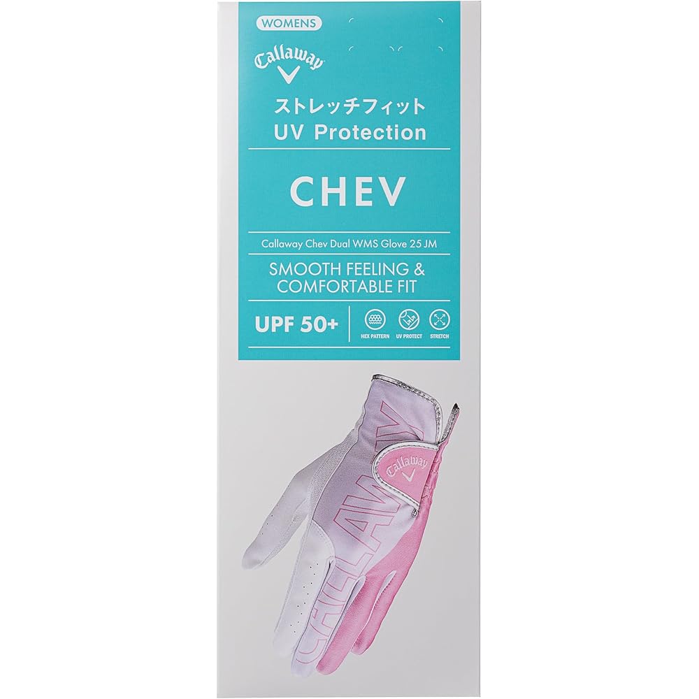 Callaway CHEV Dual Women's Golf Gloves Pink 19cm Size for Both Hands