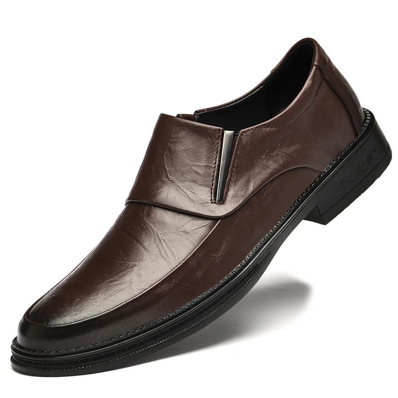 Men s Autumn Formal Leather Slip-On Shoes - Business, Casual, and Wedding 38