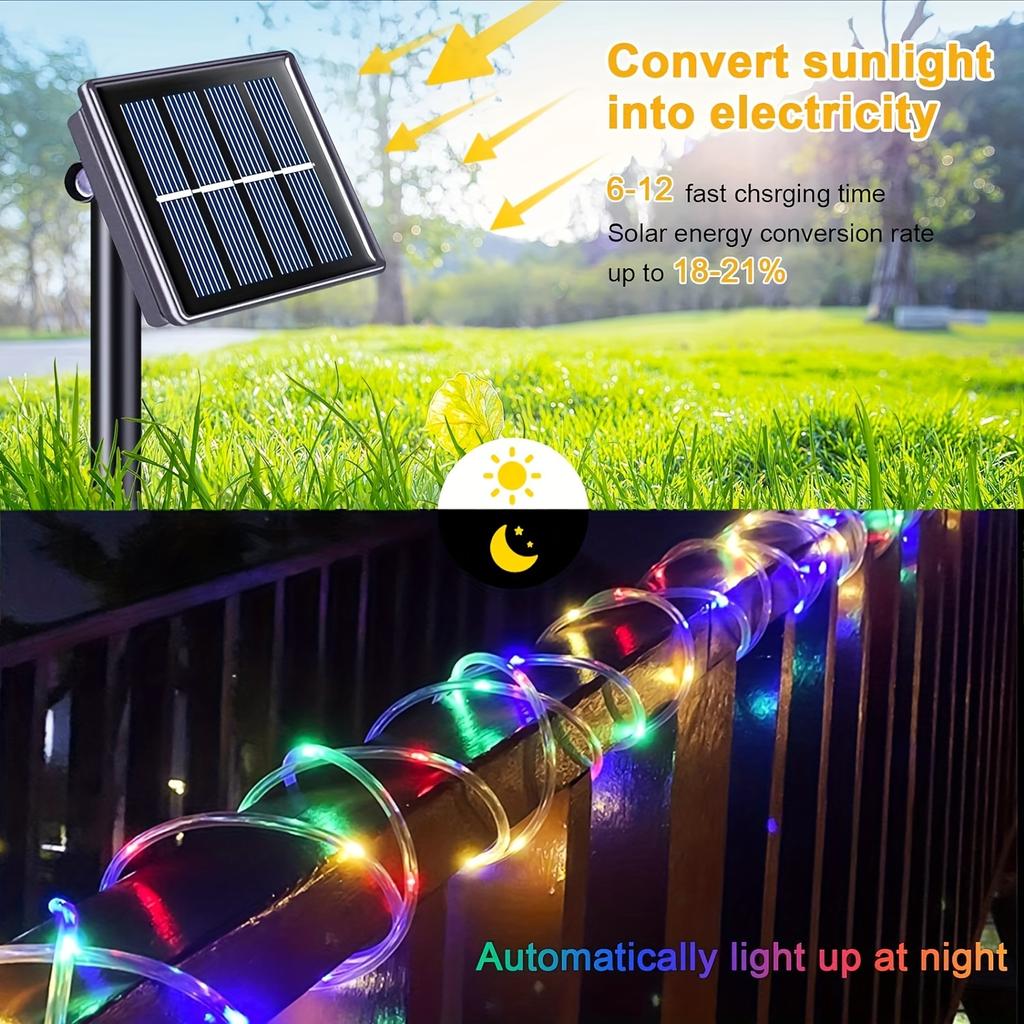 Solar-Powered Outdoor String Lights 7m 10m 22m 8 Modes Waterproof Garden Lamp for Tree Patio Fence Patio Christmas Fairy Light