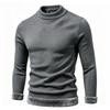 Winter Men Thick Warm Knit Sweater Fleece Lined Half High Collar Pullover Casual Solid Color Sweater Thermal Knitted Pullovers