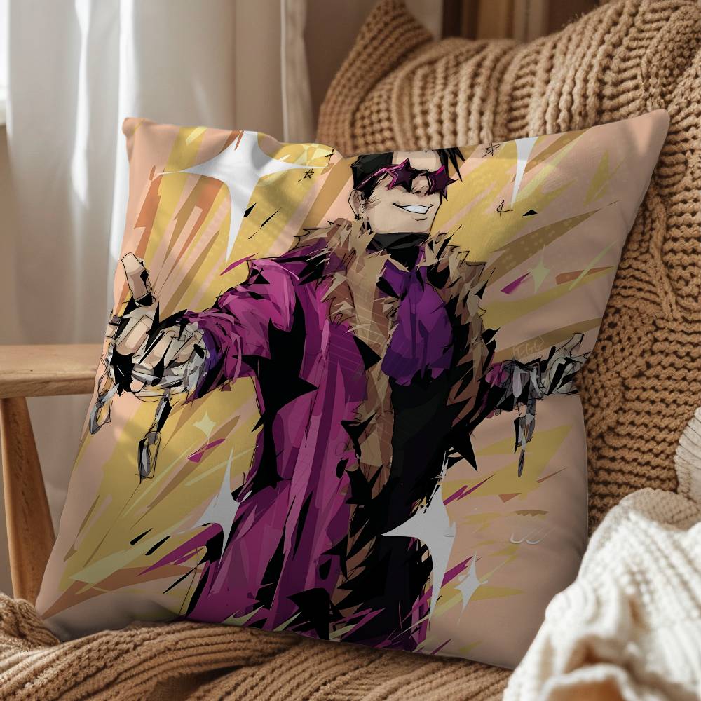 Johnny Cage Kitana Mortal Kombat Pillow Case Square Double-Sided Printing Short Plush Sofa Cushion Cover Bedroom Bedside Pillow