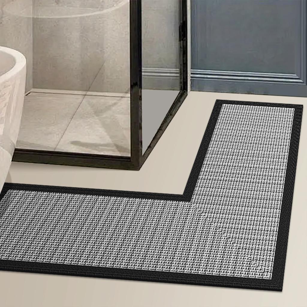 Xiaomi L-förmige Duschkabinen-Fußmatte saugfähig fleckenabweisende Toilettenmatte Haushalt unregelmäßig geformte Küchenmatte Fußmatte