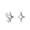 Fashion Star Earrings 925 Stamp Silver Asymmetry Earrings Exquisite Ear Stud  Banquet