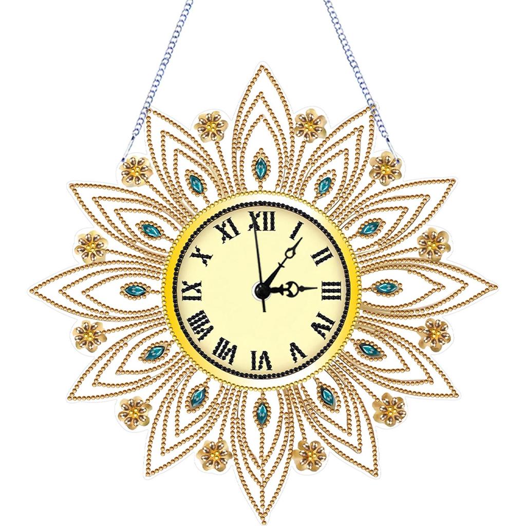 Diamond Art Wall Clock Hanging Pendant Diamond Painting Clock Diamond Art Clock Ornaments Kit Handmade Living Room Decoration