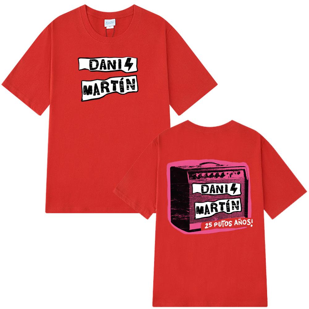 2026 New Dani Martín Concierto 25 Años Print Tees Men Women Fashion Classic TShirt High Quality Cotton T Shirts Streetwear