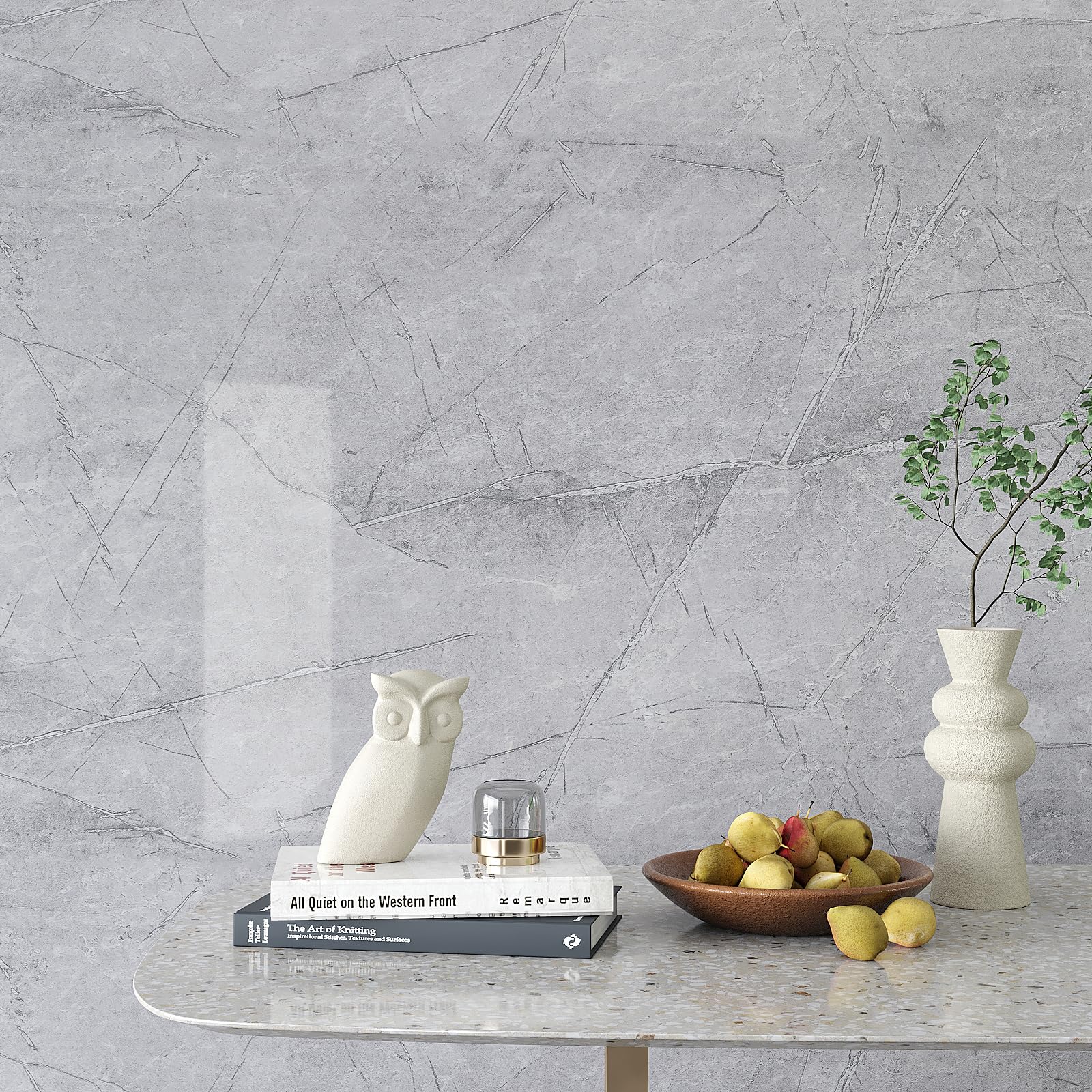 

VEELIKE Marble Sheet Wallpaper Light Stone Pattern Renovation Marble Interior Wall Wallpaper that can be applied to sliding Cutting Remodeling Kitchen