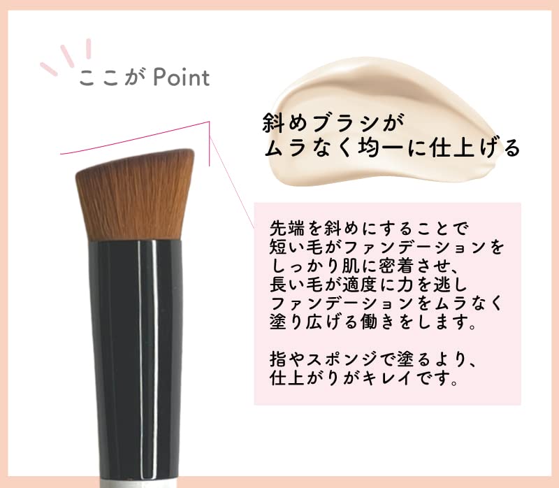 Smooth Fit Foundation Brush by Rokkakukan Liquid Foundation Brush for Base Makeup NF-1 Sakurado,